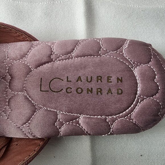 Size M 7/8 LC Lauren Conrad Pink Velour Slippers New No Tags No Box - Picture 7 of 8